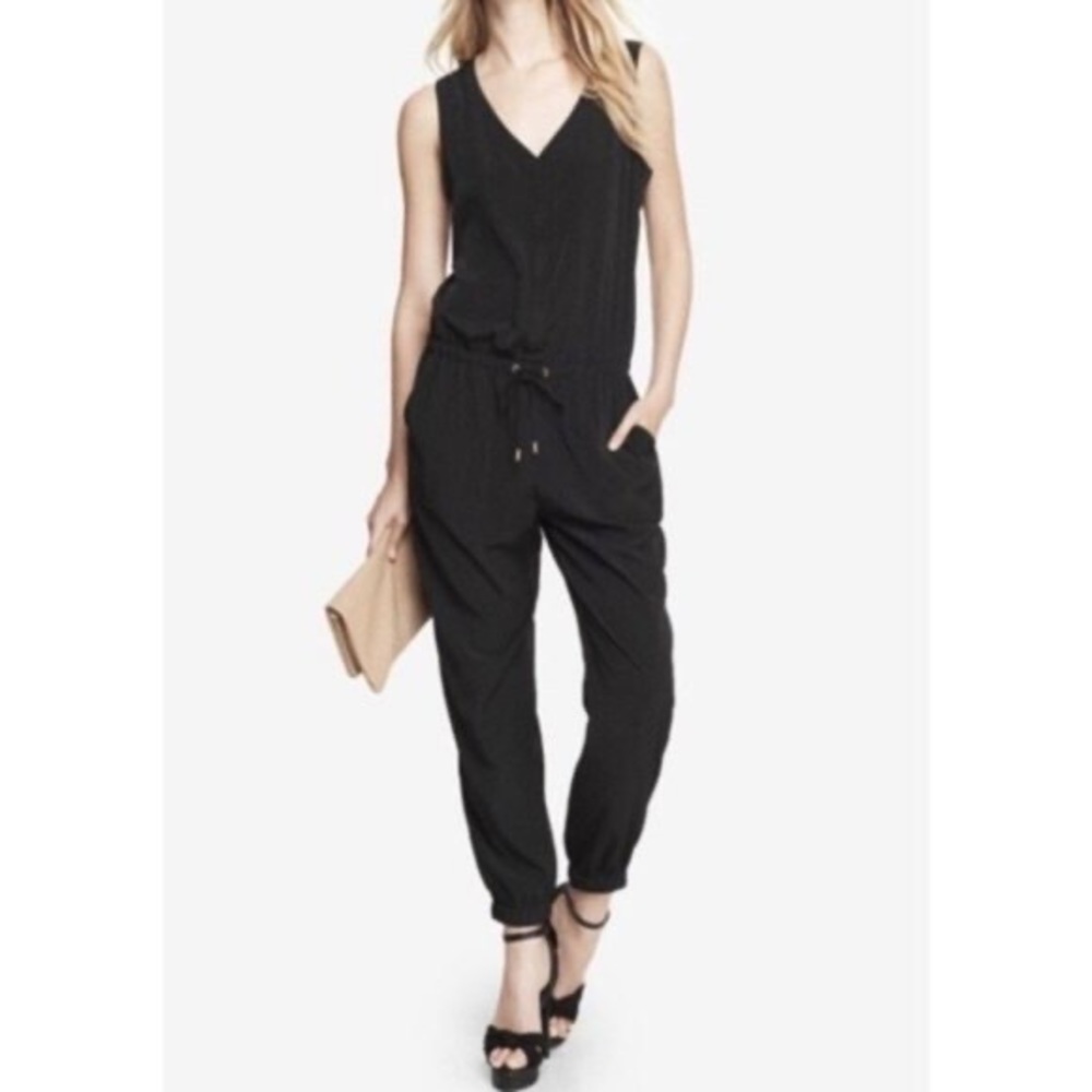 Express - Button Down Jumpsuit with Tie Waist